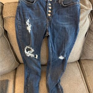 Free People High Rise Distressed Denim Jeans